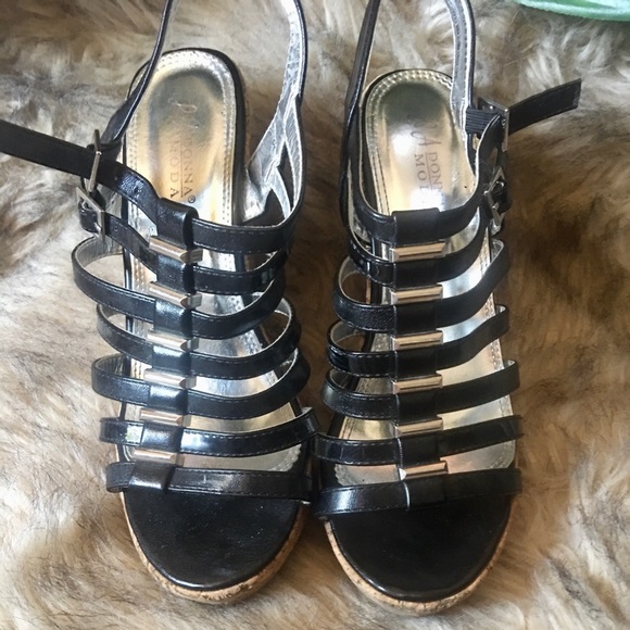 LA Donna Moda Wedge Sandal EUC Sz 8 - Picture 6 of 6